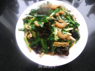 韭菜黄海米炒豆腐的做法步骤：13