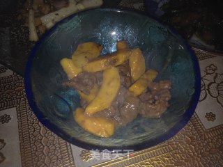 芒果牛柳小炒的做法步骤：6