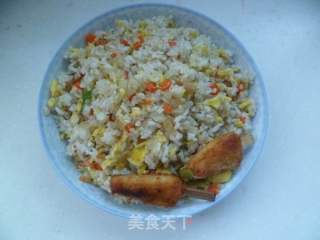 宝宝开胃饭——炒寿司米饭的做法步骤：5