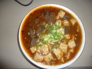 羊血烧豆腐的做法步骤：5