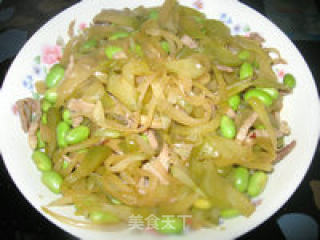 毛豆肉丝炒榨菜的做法步骤：8