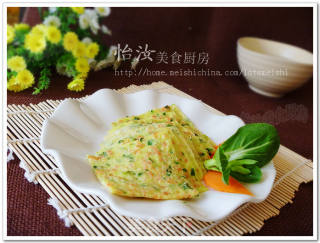 【简单制作花样饼】简单营养鸡蛋饼有窍门---田园蔬菜鸡蛋饼的做法步骤：12