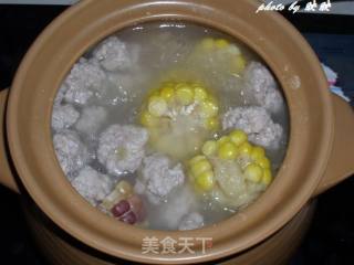 山药玉米肉丸汤的做法步骤：7