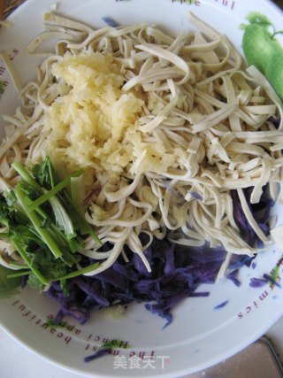 【如花美眷】紫甘蓝拌豆腐丝的做法步骤：4
