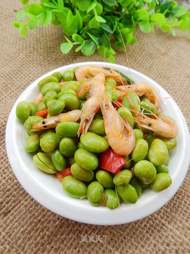 毛豆炒河虾的做法