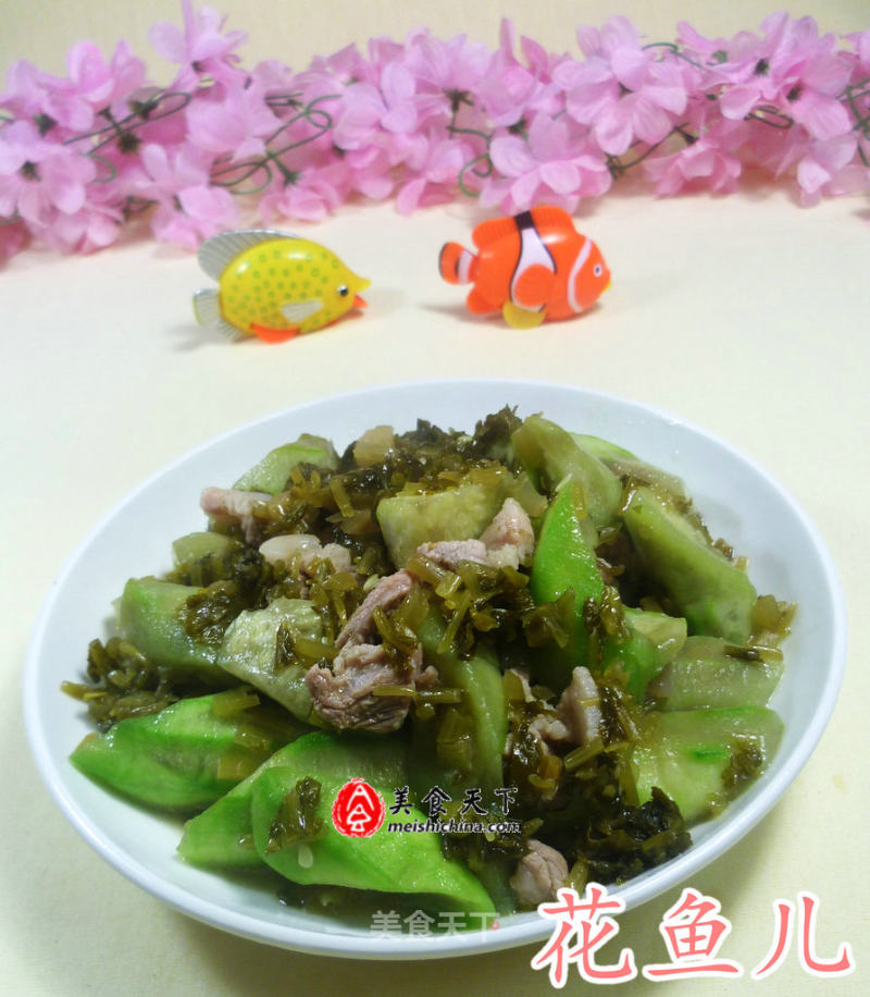雪菜五花肉炒丝瓜的做法