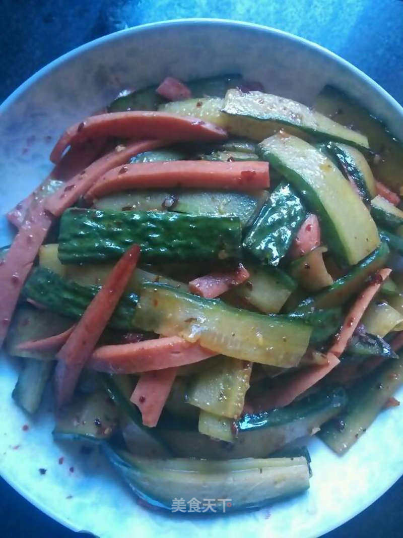 黄瓜炒火腿的做法