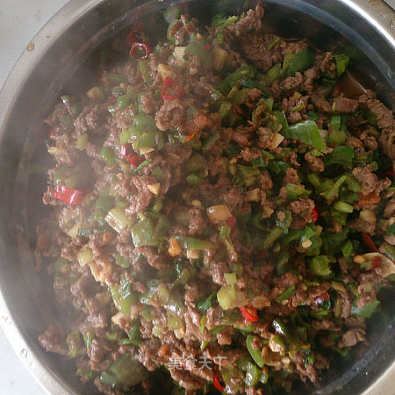 尖椒牛肉沫的做法