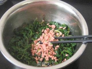 花生酱火腿肠菠菜塔的做法步骤：7