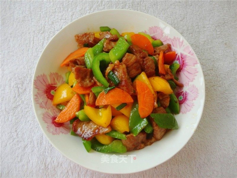 双椒炒肉片的做法