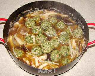 荠菜丸子煲菌汤的做法步骤：9