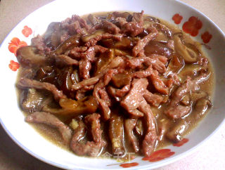 家常菜―肉丝扒茄子的做法步骤：9