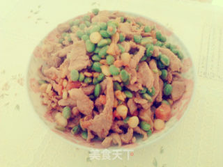 青豆火腿烩肉的做法步骤：10