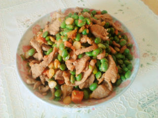 青豆火腿烩肉的做法步骤：11