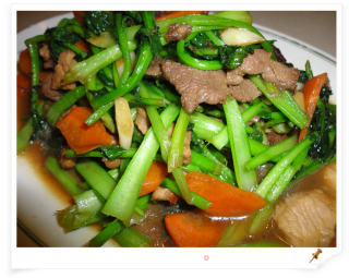 苔菜炒肉的做法步骤：10