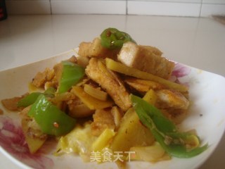 炒馒头条的做法步骤：9