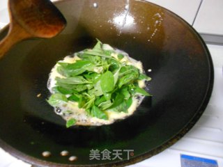九层塔煎蛋的做法步骤：4