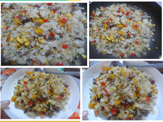 彩椒牛肉炒饭的做法步骤：7