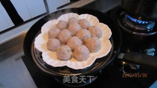 蒸莲藕肉末丸子的做法步骤：12