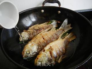 葱熇鲫鱼的做法步骤：6