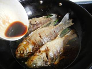 葱熇鲫鱼的做法步骤：7