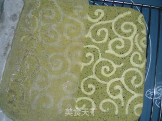 【彩绘蛋糕系列】 唐草抹茶卷的做法步骤：16