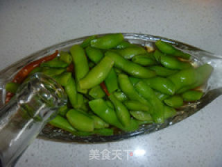 美味三步走——糟卤毛豆的做法步骤：4