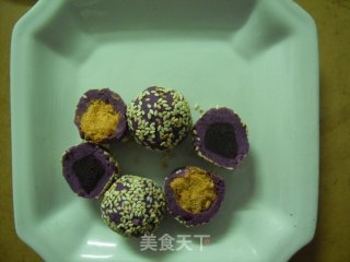紫薯肉松团的做法步骤：6