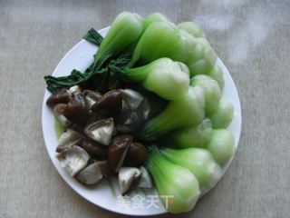 海米香菇扒油菜的做法步骤：6