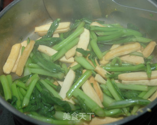 菜心豆干的做法步骤：4