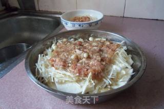 肉末金针菇蒸豆腐的做法步骤：3