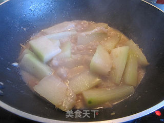 咸虾酱焖老节瓜的做法步骤：6