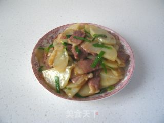 爱上土豆丝的姊妹--香葱腊肉土豆片的做法步骤：10