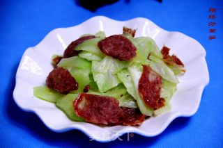 腊肠炒莴笋的做法步骤：6