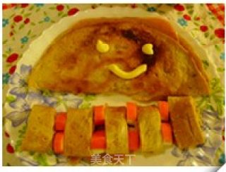 健康早餐—笑脸火腿蛋饼的做法步骤：6
