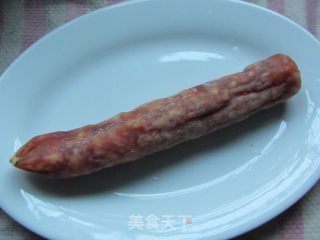 青蒜香肠炒压板豆腐的做法步骤：3