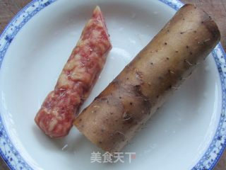 香肠芦笋炒山药的做法步骤：1