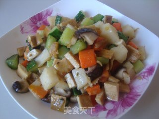 素炒五丁的做法步骤：10