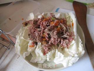 蒜蓉牛肉蒸白菜的做法步骤：4