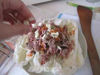 蒜蓉牛肉蒸白菜的做法步骤：5