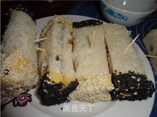 黑白配芝香芋艿卷的做法步骤：9