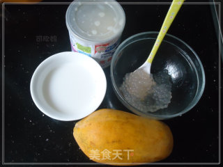 牛奶木瓜西米露的做法步骤：1