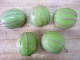 花色面点--西瓜包的做法步骤：9