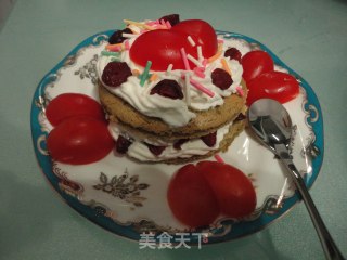抹茶蔓越莓鲜奶小蛋糕的做法步骤：9