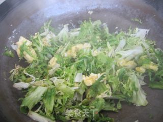 苦菊炒鸡蛋的做法步骤：5