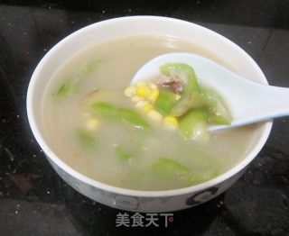 丝瓜黄豆肉片汤的做法步骤：8