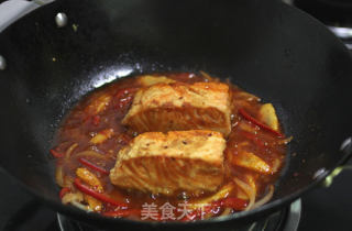 蒜辣三文鱼的做法步骤：7