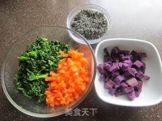 全麦野菜贝果&紫薯芝麻贝果的做法步骤：1