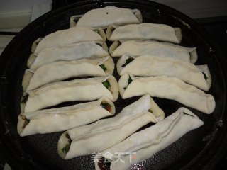蒲公英肉锅贴的做法步骤：9