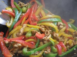 彩椒肉丝的做法步骤：7